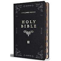 KJV Holy Bible, Giant Print Thinline Large format, Black Premium Imitation Leath er with Ribbon Marker, Red Letter, and Thumb Index KJV Holy Bible, Giant Print Thinline Large format, Black Premium Imitation Leath er with Ribbon Marker, Red Letter, and Thumb Index Paperback