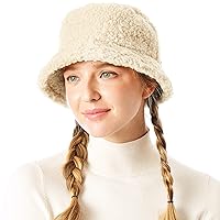 Winter Bucket Hat for Women Faux Fur Sherpa Fuzzy Warmer Fisherman Hats for Women