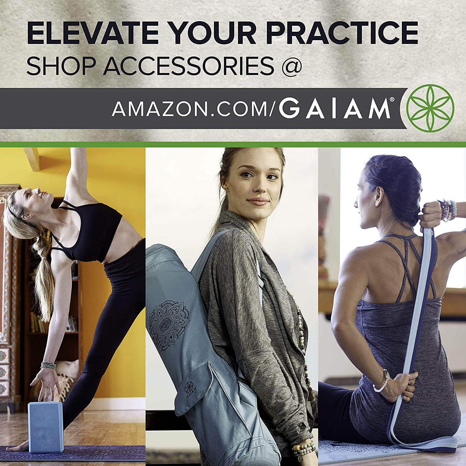 Gaiam Yoga Mat - Premium 5mm Solid Thick Non Slip Exercise & Fitness Mat for All Types of Yoga, Pilates & Floor Workouts (68