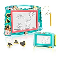 Cocomelon Double Sketcher: Magnetic Drawing Board for Toddlers 3+, Learning Toy with Magnetic Pen and Shapes- Cocomelon Toy for Boys and Girls