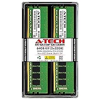 A-Tech 64GB (2x32GB) DDR4 2666 MHz UDIMM PC4-21300 (PC4-2666V) CL19 DIMM 2Rx8 Non-ECC Desktop RAM Memory Modules