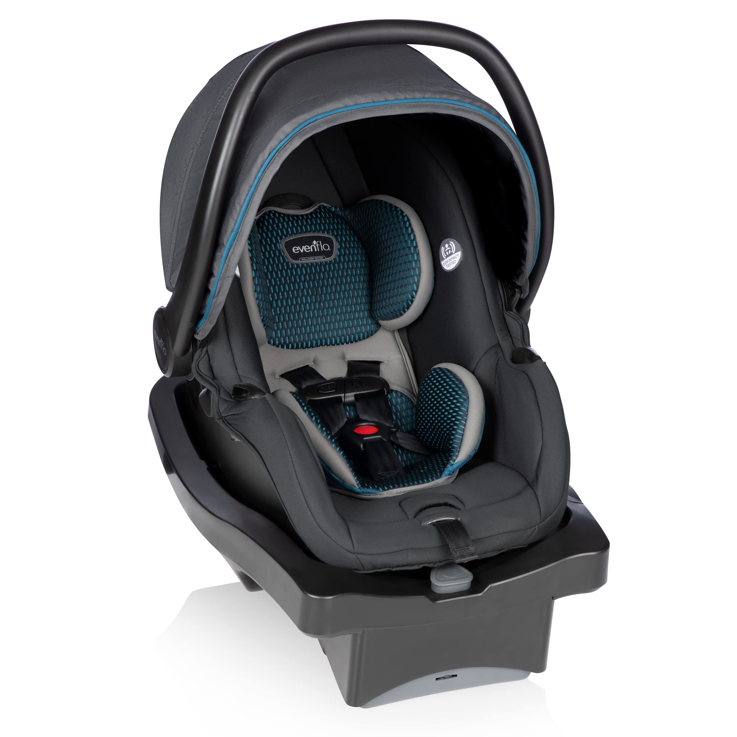 Evenflo LiteMax DLX Infant Car Seat with FreeFlow Fabric, SafeZone and Load Leg Base