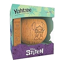 USAOPOLY YAHTZEE: Disney Stitch | Collectible Stitch Tiki Style Dice Cup | Classic Dice Game Based on Disney’s Lilo & Stitch | Great for Family Night | Officially Licensed Disney Game & Merchandise