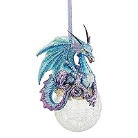 Design Toscano Frost The Gothic Dragon Holiday Ornament Christmas Décor, 3 Inches Wide, 3 Inches Deep, 5 Inches High, Handcast Polyresin, Full Color Finish