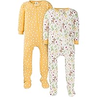 Gerber Baby-Girls 2-Pack Snug Fit Footed Cotton Pajamas
