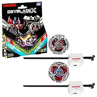 Beyblade X Transformers Collab Optimus Prime 4-60P vs. Megatron 4-80B Multipack Set with 2 Tops & 2 launchers; Battling Top Toys for 8 Year Old Boys & Girls (Amazon Exclusive)