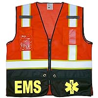EMS Survivor Safety Vest, Type R Class 2, Reflective logos with Jumbo back pocket.