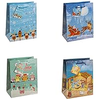 82018 Gift Bags Christmas Children, Pack of 12, Size: Medium (9 x 7 x 4 inch)