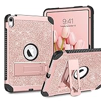 YINLAI Case for iPad 10th Generation, iPad Case 10th Generation 2022 10.9-Inch Kid Girl Women Slim Stand Glitter Bling Shockproof Protective Cover for iPad 10th Gen A2696/A2757/A2777, Rose Gold/Pink