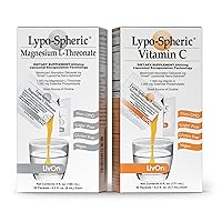 LivOn Liposomal Vitamin C and Lypo-Spheric Magnesium L- Threonate Bundle (30 Packets Each) 100% Non-GMO