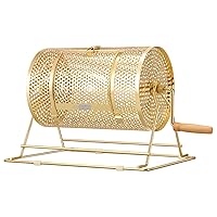 VIVOHOME 11 Inch x 8 Inch Brass Plated Raffle Drum Lottery Spinning Drawing with Wooden Turning Handle Holds 2500 Tickets