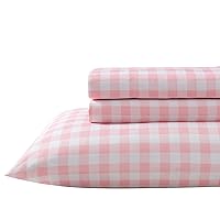 Eddie Bauer Kids - Full Size Sheets, Stain Resistant Kids Bedding, Ideal for Toddler Bedding Set (Poppy Plaid Pink, Full)