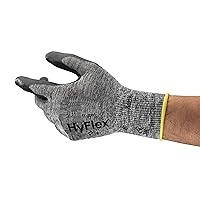 Ansell HyFlex 11-801 Nylon Glove, Black Foam Nitrile Coating, Knit Wrist Cuff, Large, Size 9 (Pack of 12)