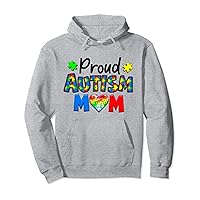 Proud Mom Autism Mom Awareness Mama Acceptance Women Kids Pullover Hoodie