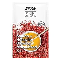 Nykaa Naturals Skin Secrets Bubble Sheet Mask, Saffron and Honey, 0.67 oz - Pore Cleansing, Anti-Aging Sheet Face Mask - Brightening, Hydrating Mask