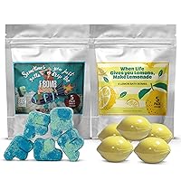 10 Bath Bombs for Women – Lemon and F Shape Bath Bombs are Great Easter Basket Stuffers - Relaxing Bath Bombs for Adults - Organic Bath Bombs for Sensitive Skin - Bath Accessories for Women