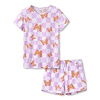 Tebbis Girls Pajamas Cotton Snug-fit PJS Stripe Summer Short Jammies Size 6-16