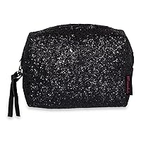 Glittery Makeup Pouch for Women Stylish | Pouches for Makeup Accessories Storage| Cosmetic Pouches | Make up Bag for Girls (Black)