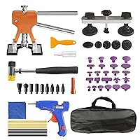 BIG RED ATRWH056R-1 Dent Removal Kit 56 PCS,Paintless Dent Repair Tool with Adjustable Golden Lifter,Bridge Indentation Puller，for Auto Body Dents,Door Ding,Hail Damage Dent Removal