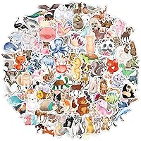 Cute Animal Stickers for Kids, Teens- 100PCS Premium Waterproof Vinyl  Kawaii Aesthetic Stickers for Water Bottles