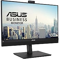 ASUS 27” 1440P Video Conference Monitor (BE27ACSBK) - QHD (2560 x 1440), IPS, Built-in 2MP Webcam, Mic Array, Speakers, Eye Care, Wall Mountable, AI Noise-canceling, USB-C, HDMI, Zoom Certified,Black