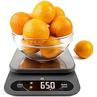 High Capacity Kitchen Scale - A Premium Food Scale That Weighs in Grams & Ounces w/a 22 Pound Capacity | Feat. a Hi-Def LCD Screen and Stainless Steel Platform | Designed in St. Louis