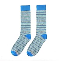Fun Blue Colorful Novelty Socks for Men for Dress Casual Formal Groomsmen Wedding, One Pair