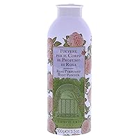 L'Erbolario Rose Perfumed Body Powder - Naturally Enticing Floral Scent With Rose, Jasmine, And White Musk - No Silicones, Parabens Or Petrolatum - Perfectly Refreshing For All Skin Types - 3.5 Oz