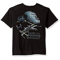 STAR WARS Boys' Big Epic Space Fighter Wing Death Star Graphic Tee