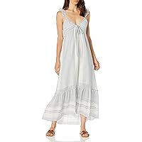 Splendid Women's Sleeveless Maxi Dress, White/Navy, XL