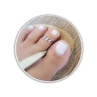 Sterling Silver 925 Toe Ring Adjustable Tiny CZ Diamonds Leaf Laurel Flower Adjustable Toe Ring Dainty Midi Ring