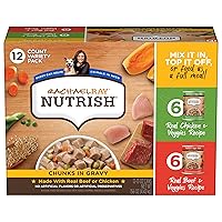 Rachael Ray Nutrish Chunks in Gravy Wet Dog Food Variety Pack, 13 Ounce (Pack of 12)