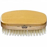 MS23D Finest Men's Military Style Hair Brush - Satin and Beechwood Travel Size Base, Soft Pure White Natural Boar Bristle Ideal for Fine or Thinning Hair and Sensitive Scalps