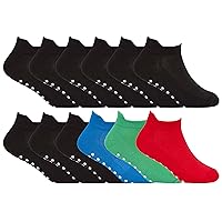 12 Pairs Kids Ankle Gym Trampoline Socks with Grippers on Bottom