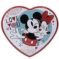 Disney Mickey & Minnie Mouse Heart Candy Gift Tin with Milk Chocolate Hearts, 3.6 ounce, Valentine's Day Gift for Kids & Disney Lovers of All Ages, by Frankford Candy