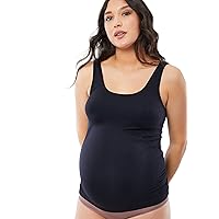 Ingrid & Isabel Basics Belly Support Cami, Maternity Seamless Tank Top, Black