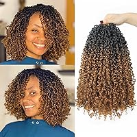 12 Inch 9 Packs Yanky Twist Crochet Hair Pre-Twisted Curly Braiding Hair Extensions Pre-looped Senegalese Twist Braids Synthetic Curly Crochet Hair For Black Women(12inch, 9pack, 1b/30)