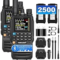 TIDRADIO TD-H3 Ham Radio 8-Bands Long Range Walkie Talkies Rechargeable Handheld Portable Two Way Radios Air Band,Frequency Copy, USB C Charger & Programming(2 Pack)