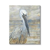 Coastal Pelican Bird Abstract Portrait Canvas Wall Art, Design by Paul Brent