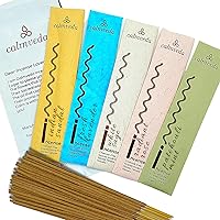 Natural Incense Sticks Variety Pack - (5 Scents, 60+ Insenses) Charcoal Free, Made from Upcycled Flowers | White sage Incense, Patchouli, Rose, Sandalwood Incense & Lavender | Insense Burn for Calm