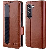 OCASE Case for Samsung Galaxy Z Fold 5 5G Wallet Case with S Pen Holder, PU Leather Flip Folio Case with Card Slots RFID Blocking Kickstand Phone Cover 7.6 Inch for Galaxy Z Fold5 5G (2023)-Brown