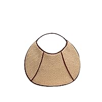 Cory Raffia with Leather Trim Bag, Ginger/Natural