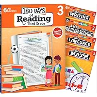 180 Days of Third Grade Practice, 3rd Grade Workbook Set for Kids Ages 7-9, Includes 5 Assorted Third Grade Workbooks to Practice Math, Reading, ... Problem Solving Skills (180 Days of Practice)