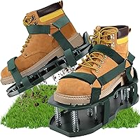 Lawn Aerator Shoes for Grass - Aerator Lawn Tool, Pre-Assembled Automatic Dirt and Leaf Clean Design, Yard Garden Grass Aerator for Lawn Soil (Green)