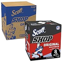 Scott Shop Towels Original (75190), Blue, Pop-Up Dispenser Box, 200 Towels/Box, 8 Boxes/Case, 1,600 Towels/Case
