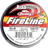 Beadsmith FIRELINE Beading Thread Crystal/Smoke 4LB 6LB 8LB 50 YRD/Spool (Smoke, 8LB 0.17mm)