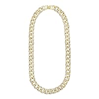 16mm Iced Out Plated Cuban Link Chain with Simulated Diamond Crystals