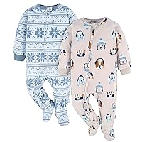 Gerber Baby Boys' Flame Resistant Fleece Footed Pajamas 2-Pack