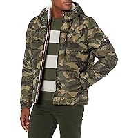 Tommy Hilfiger Men's Midweight Sherpa Lined Hooded Water Resistant Puffer Jacket