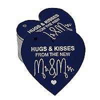 Hugs & Kisses from The Wedding Bottle Tag Real Silver Foil Favor Hang Tag 50 Pack